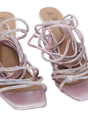 Wild Pair Eross Mauve Lace-Up Bling Dress Sandals 9.5M